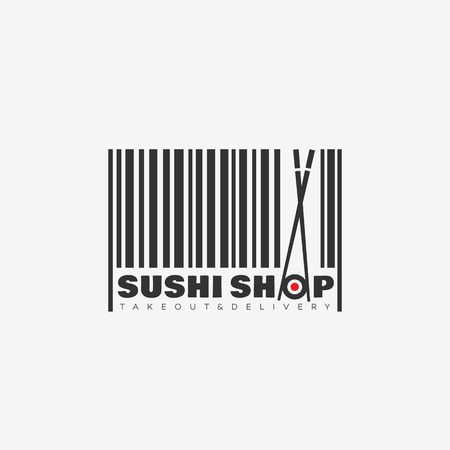 Sushi shop logo template design. Vector illustration.のイラスト素材