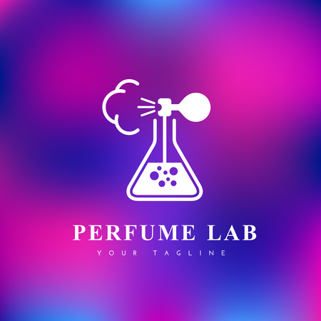 Perfume lab logo template design. Vector illustration.のイラスト素材
