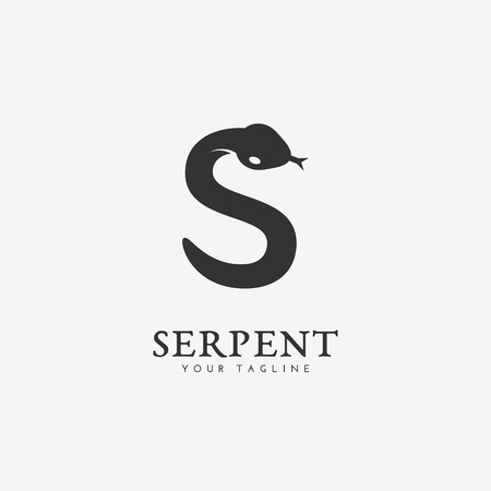 Snake logo template design. Vector illustration.のイラスト素材