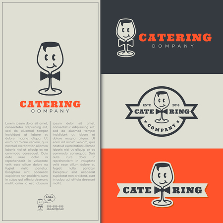 Set of fun catering template design.のイラスト素材