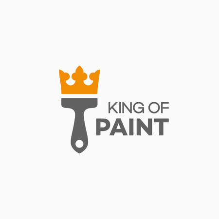 King of paint logo template design. Vector illustration.のイラスト素材