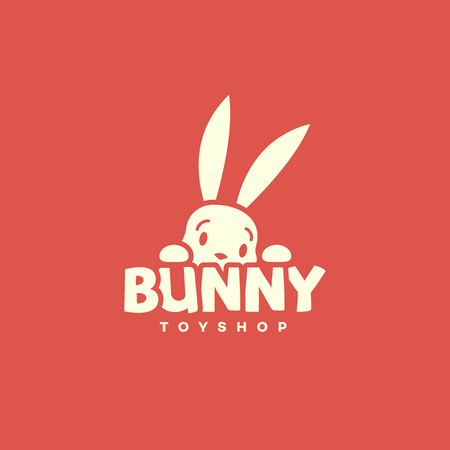 Bunny logo template design. Vector illustration.のイラスト素材