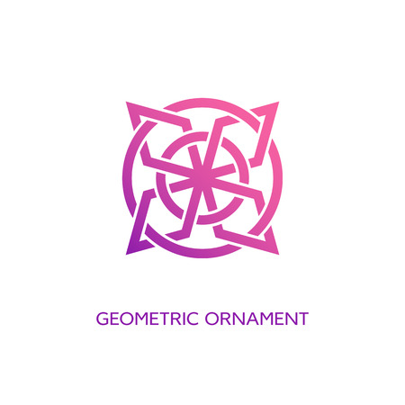 Geometric emblem design template with smooth gradient fill on a white background. Vector illustration.のイラスト素材