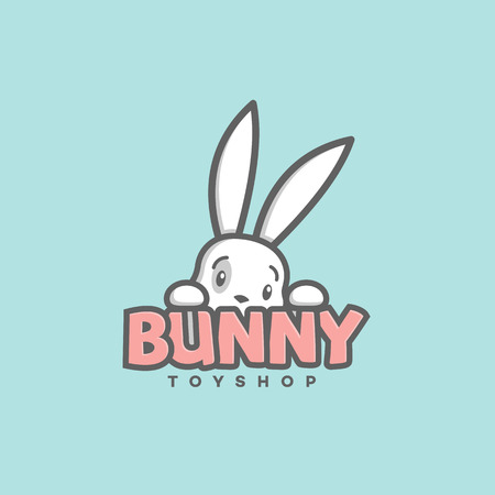 Funny bunny  template design. Vector illustration.のイラスト素材