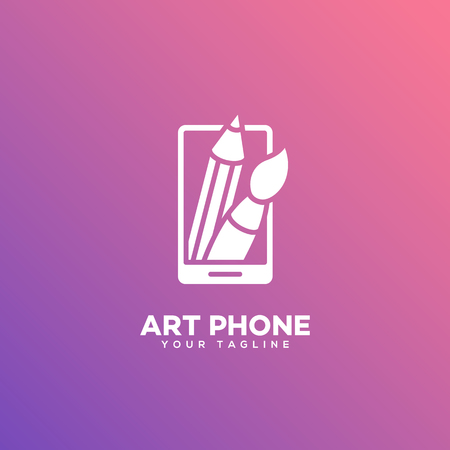 Art phone logo design template. Vector illustration.のイラスト素材