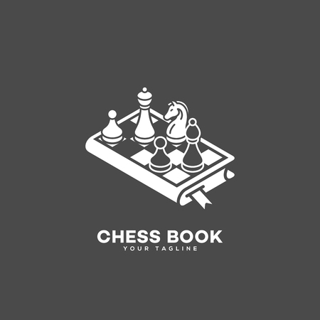 Chess book logo design template. Vector illustration.のイラスト素材