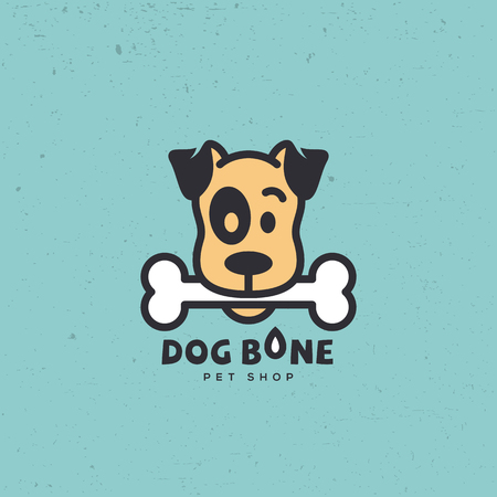 Dog bone logo design template. Vector illustration.のイラスト素材