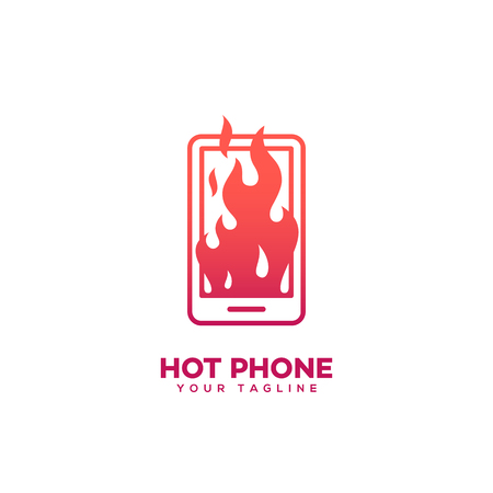 Hot phone logo design template. Vector illustration.のイラスト素材