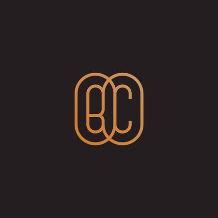 Golden monogram two letters B and C. Vector illustration.のイラスト素材