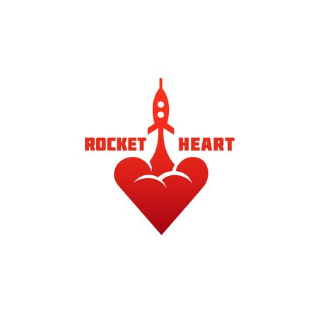Rocket heart design template. Vector illustration.のイラスト素材