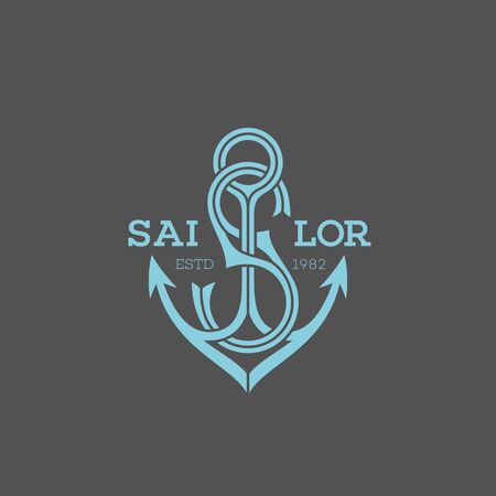Monogram letter S with anchor. Vector illustration.のイラスト素材