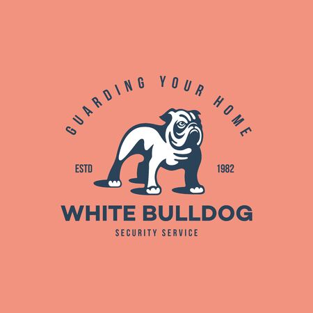 White bulldog  design template. Vector illustration.のイラスト素材