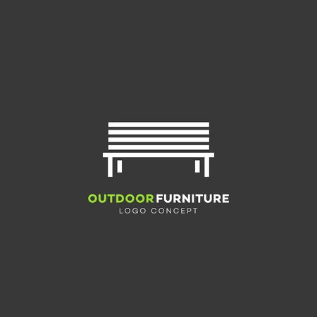 Outdoor furniture  design template with simple bench. Vector illustration.のイラスト素材