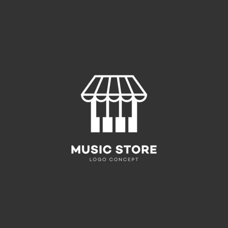 Music store logo design template. Vector illustration.のイラスト素材