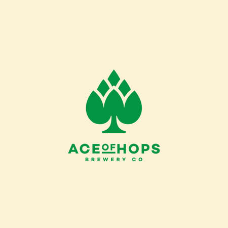 Ace of hops logo design template. Vector illustration.のイラスト素材