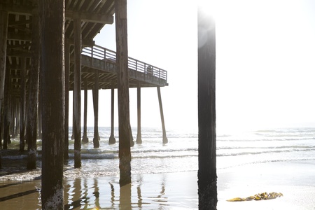 A view from below the Pismo Beach Pier.の写真素材