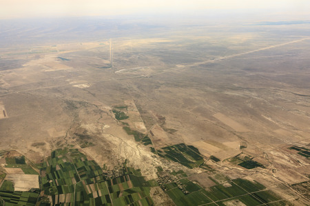 Aerial scenery view of a land in Xinjiang