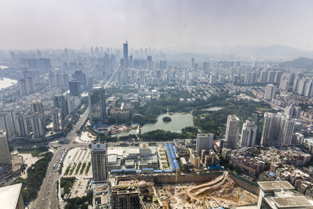 Bird's-eye view of Shenzhenのeditorial素材