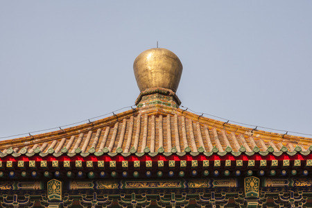 Exterior landscape scenery view of an ancient architectural building in Beihai Park, Chinaのeditorial素材