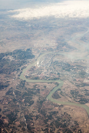 Aerial photography view of nature landscape scenery in Chinaの写真素材