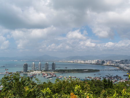 View of a city by the seaのeditorial素材