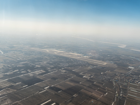 Aerial view of suburbs in an areaの写真素材