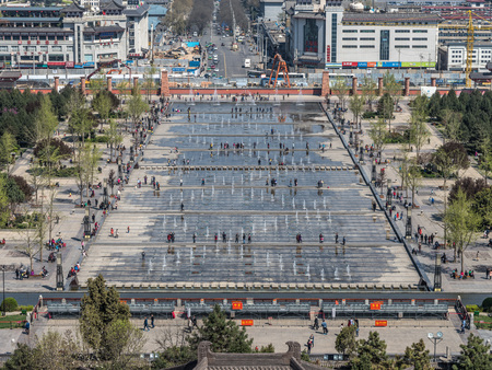 View of an open public space in a cityのeditorial素材