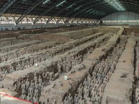 The Terracotta Army Museum in Xi'an, Shaanxi, Chinaのeditorial素材