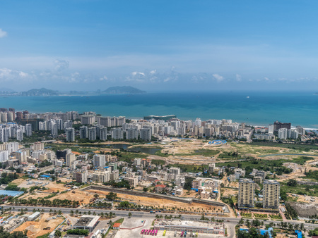 View of a residential area by the seaのeditorial素材