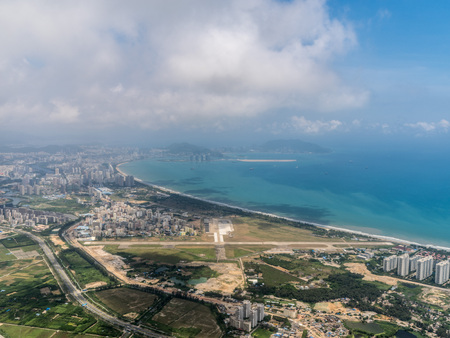 View of a town by the sea