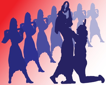 Serbian folk dancesのイラスト素材