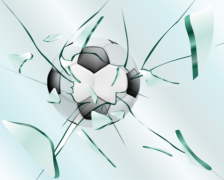Football smashes glassのイラスト素材