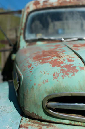 Detail of an old pick up truck in rural Virginiaの写真素材
