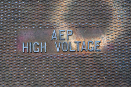 Iron high voltage manhole coverの写真素材