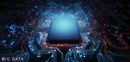 Abstract background, 3D rendering Big Data concept, Generation AI illustrations.の素材