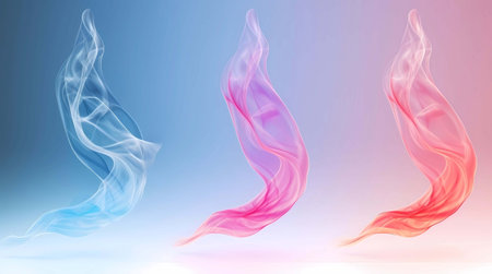 abstract background with pink and blue smoke on a blue background, Generative AI illustrations.の素材