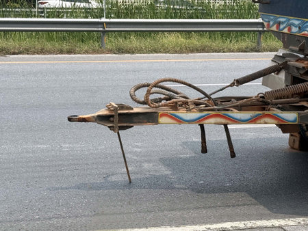 Close up a tow truck on the road.の写真素材