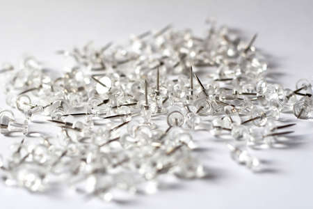 Office pins on white backgroundの写真素材