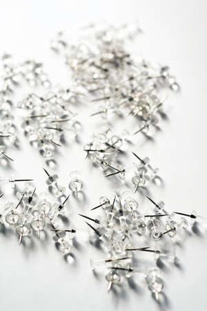 Office pins on white backgroundの写真素材