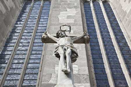 Jesus on cross in Olomouc, Czech republicのeditorial素材