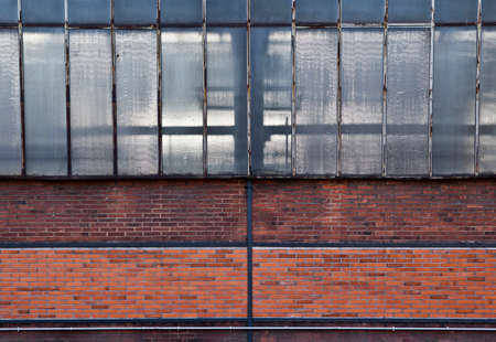 Closeup of factory hall windows