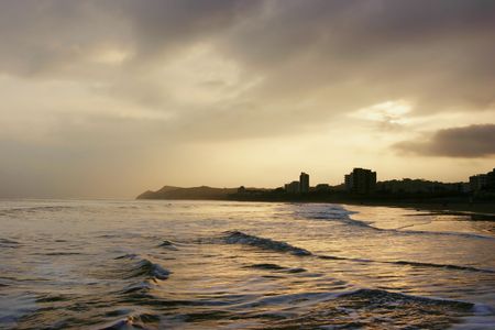 Beach hotels in Ecuador, early morning.の写真素材