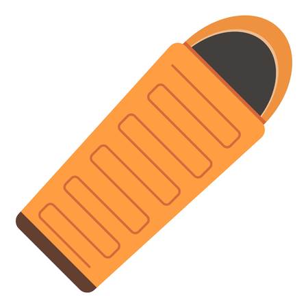 Sleeping bag icon. Flat illustration of sleeping bag vector icon for webのイラスト素材