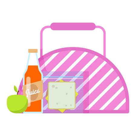 Lunch box icon, flat style.のイラスト素材