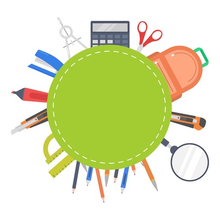 Supplies school design, flat styleのイラスト素材