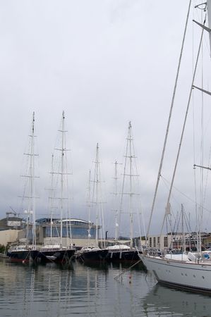 Big sail yacht in Viareggio portの写真素材