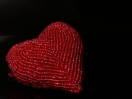 A decoration of christmass tree with an heart's shapeの写真素材