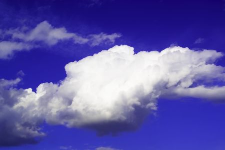 One Big cloud isolated in the blue sky