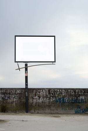 blank billboard against a blue sky. just add your text.の写真素材