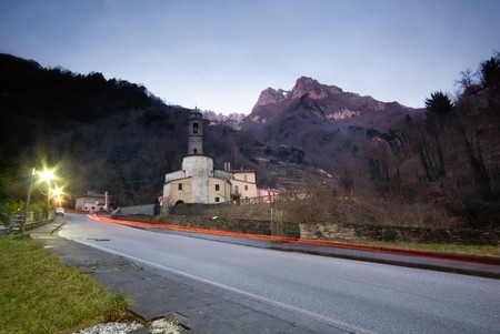 Church in the Apuan Alps,Italyの写真素材